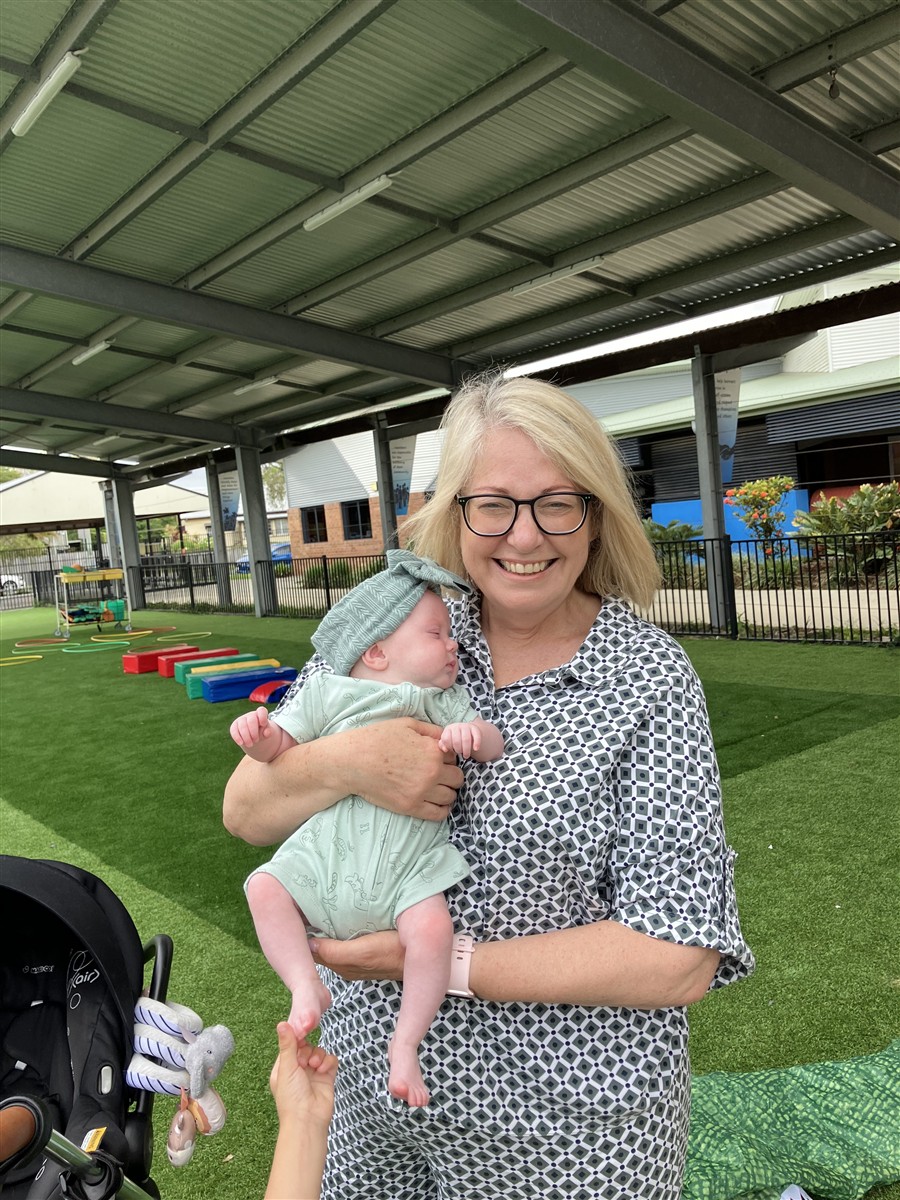 Mrs Lorri with our youngest plagroup student, just 3 months old